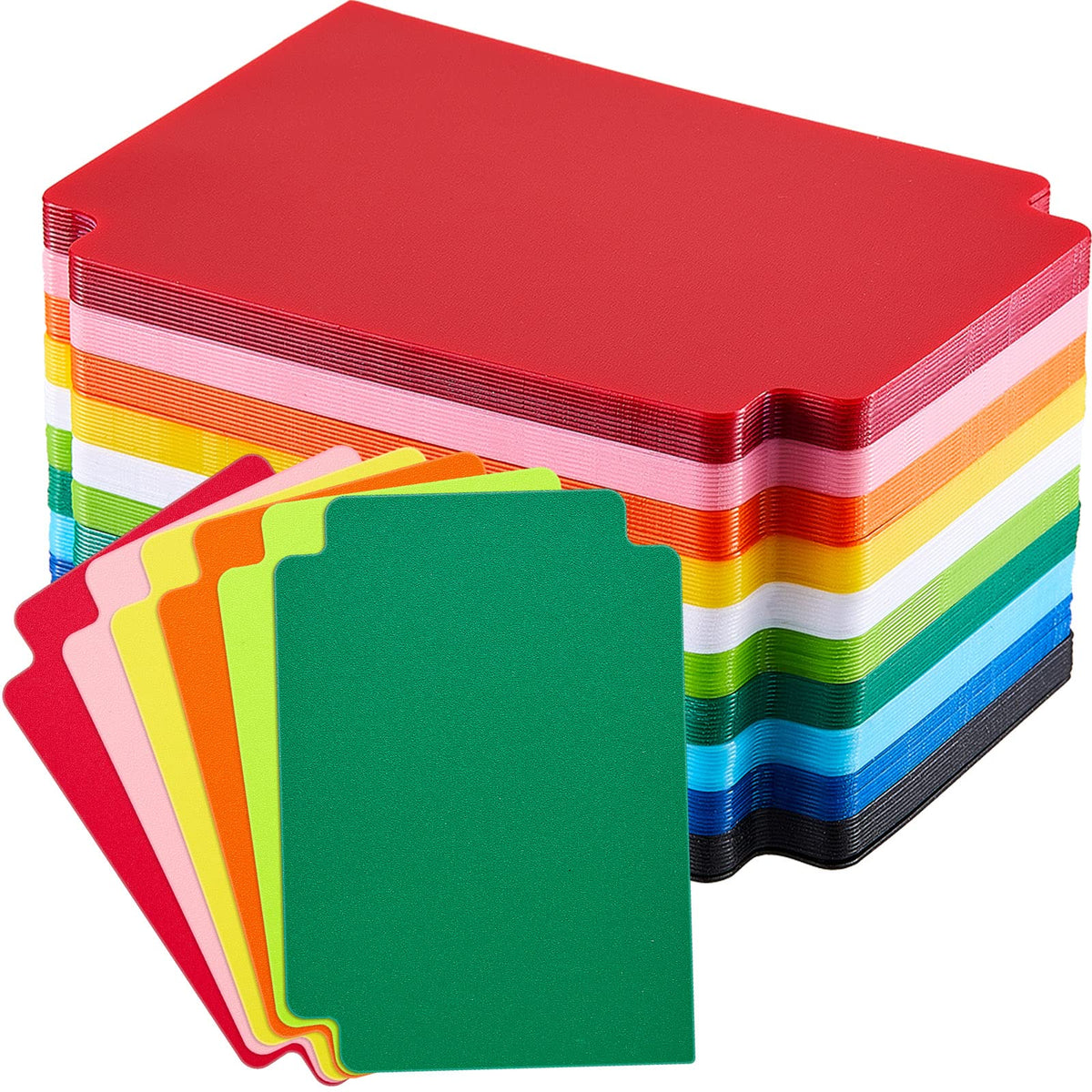 100 Pcs Card Dividers Plastic Tabs Compatible with TCG,White