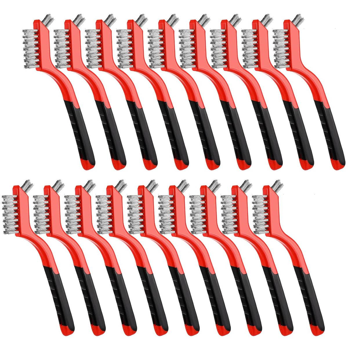 18PCS Wire Scratch Brush Set Soft Grip for Rust
