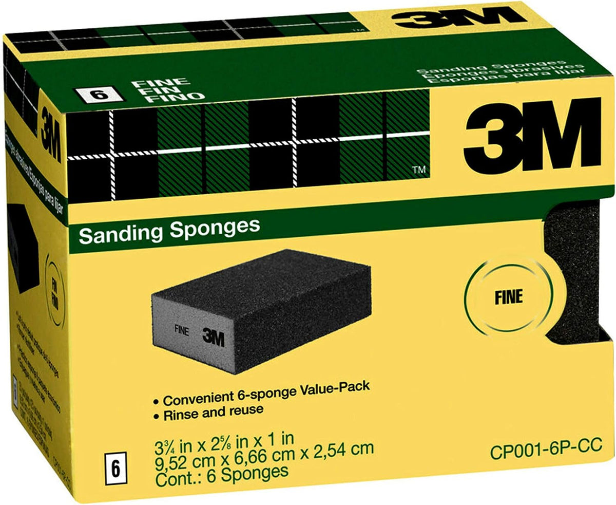 3M Sanding Sponge, Fine Grit, 6-Count (CP001-6P-CC)