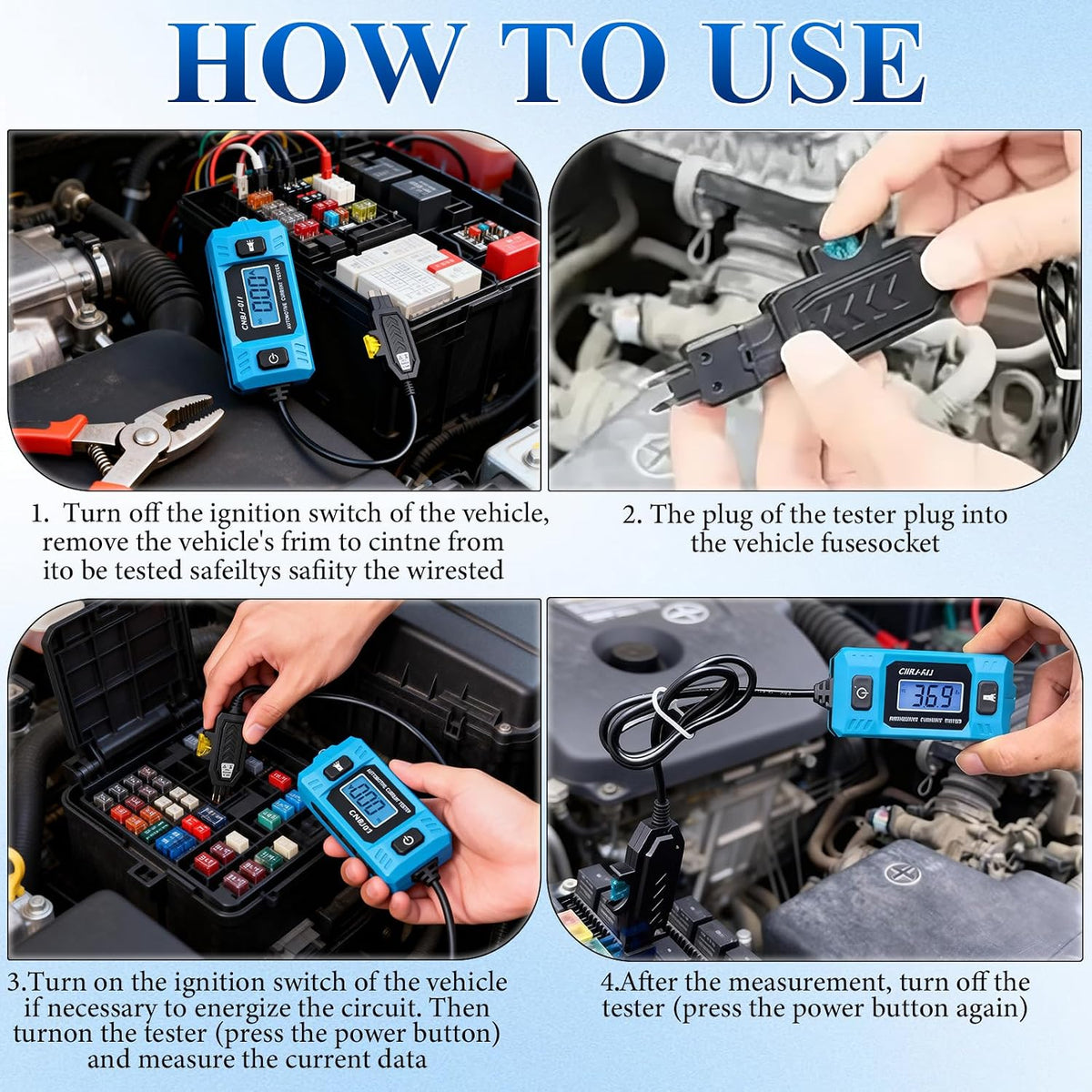 Automotive Circuit Fault Probe Tester, Portable High-Precision 20A 48V Car Circuit Probe