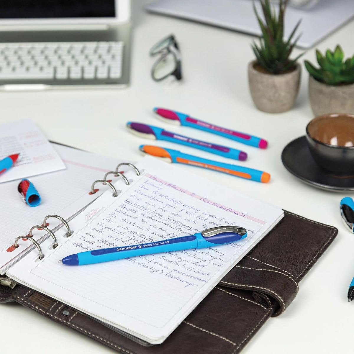 Schneider Slider Memo XB (Extra Broad) Ballpoint Pen, 1.4 mm, Light Blue Barrel
