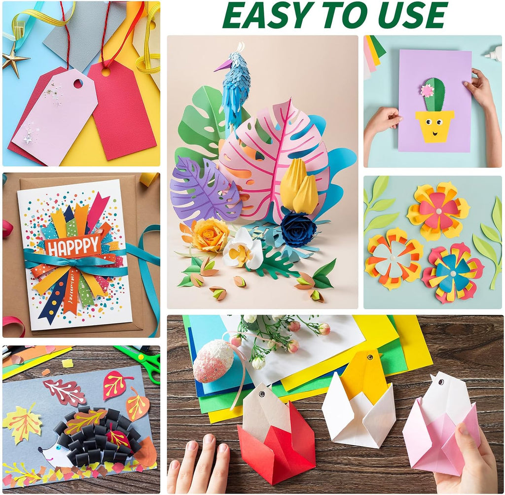 200 Pack 5" x 7" Cardstock, 50 Colors, 250GSM Thick Colored Paper