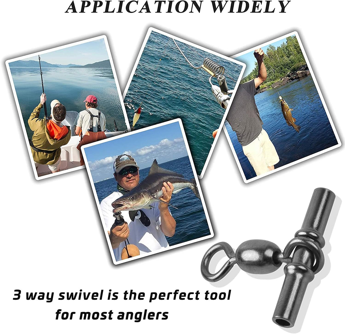 AGOOL Fishing Sleeves Swivels 3 Way Swivel Cross Line Crane Swivel Heavy Duty Brass