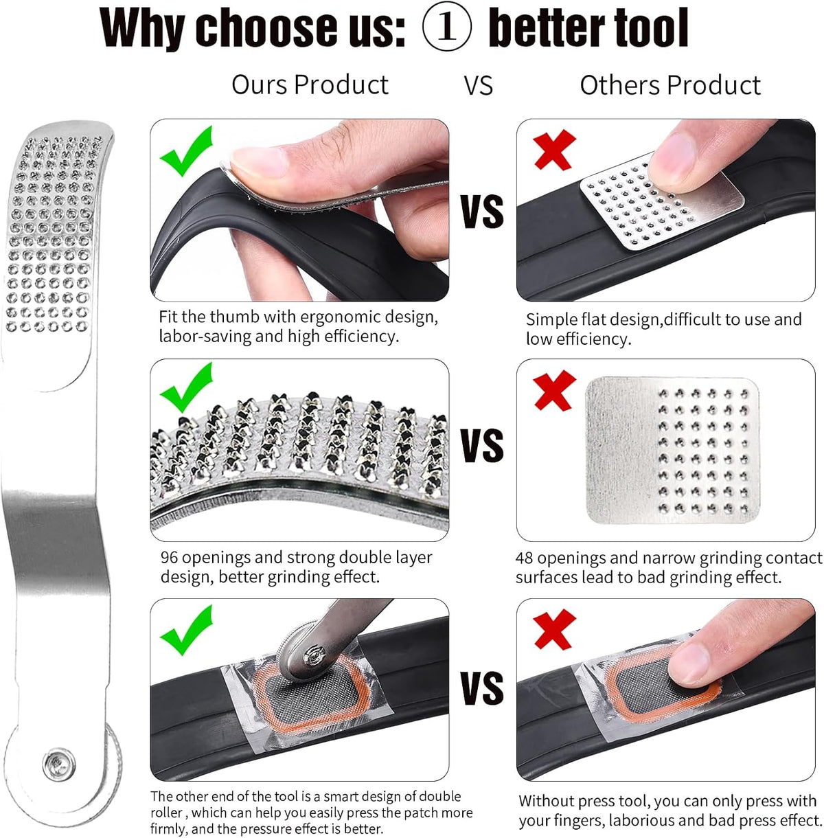 35 PCS Bike Tire Repair Kit, Bicycle Inner Tube Patch Kit with 28 PCS Vulcanizing Patches