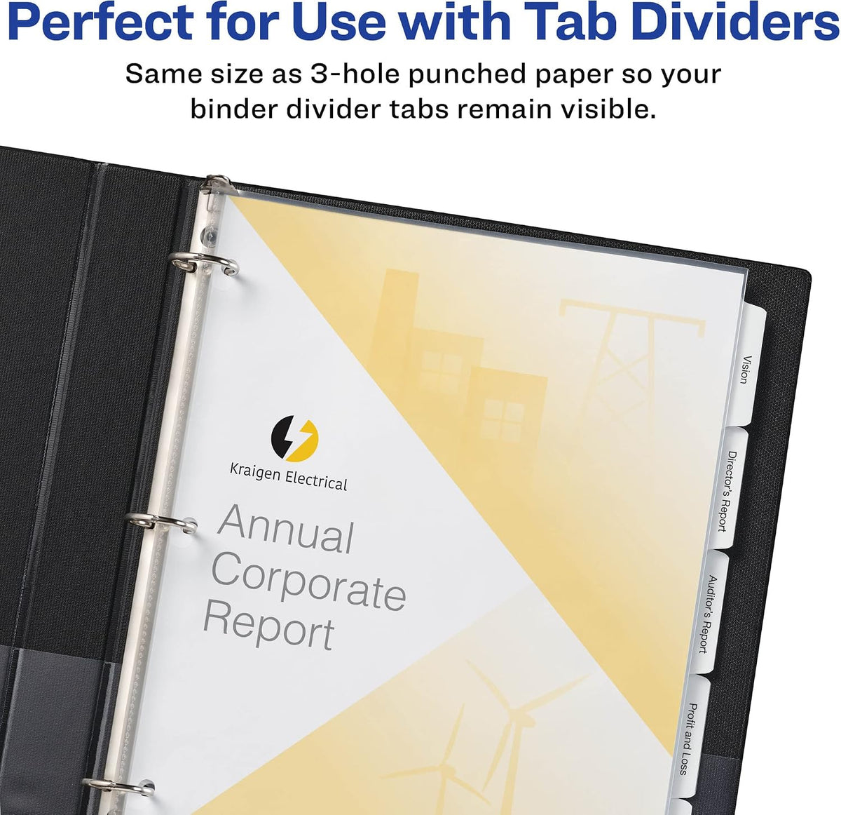 Avery Non-Glare Page-Size Sheet Protectors, Pre-Punched for Use with Tab Dividers