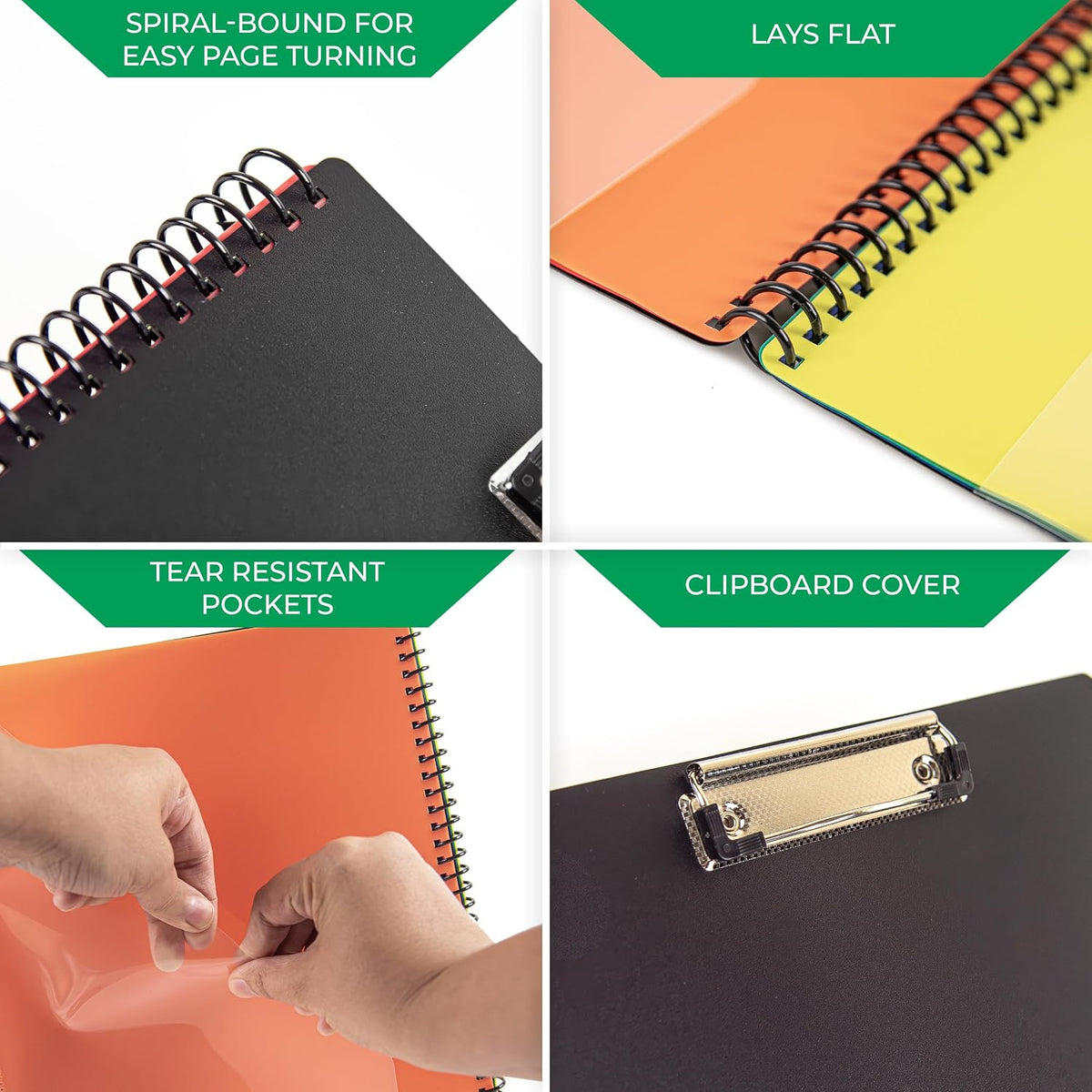 Samsill Spiral Folder Organizer - 5 Dividers & 10 Pockets with Notepad & Clipboard