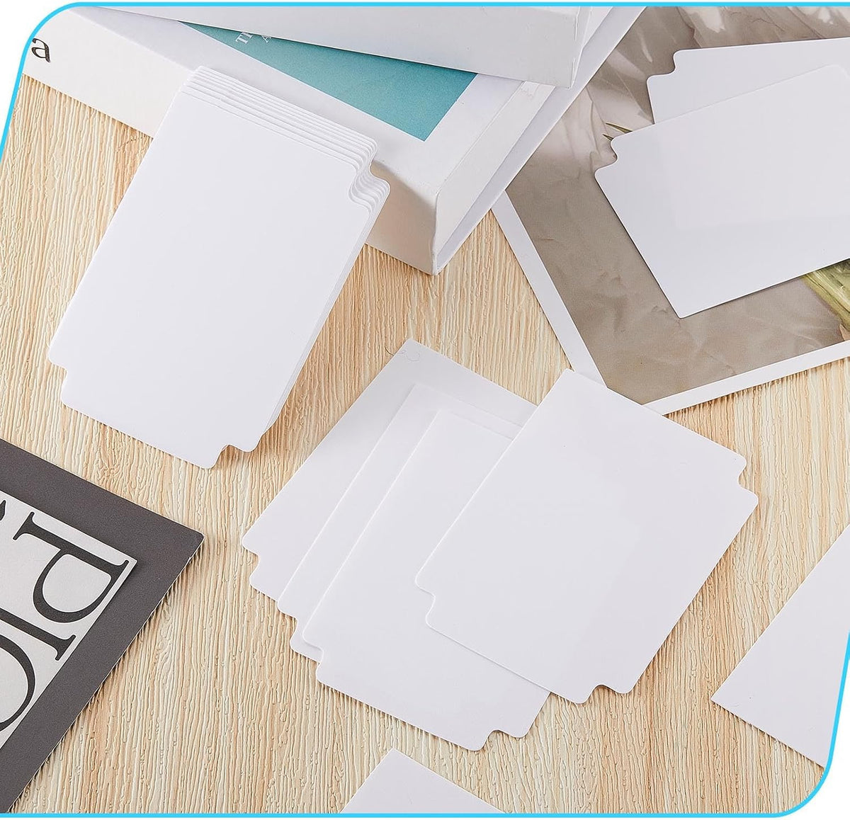 100 Pcs Card Dividers Plastic Tabs Compatible with TCG,White