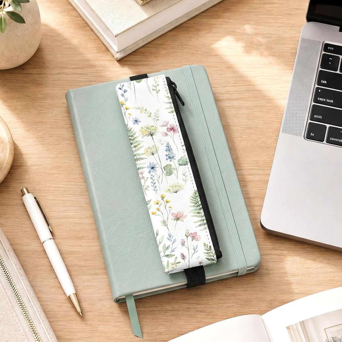 4 Pack Wildflower Floral Elastic Pen Holder for Notebooks