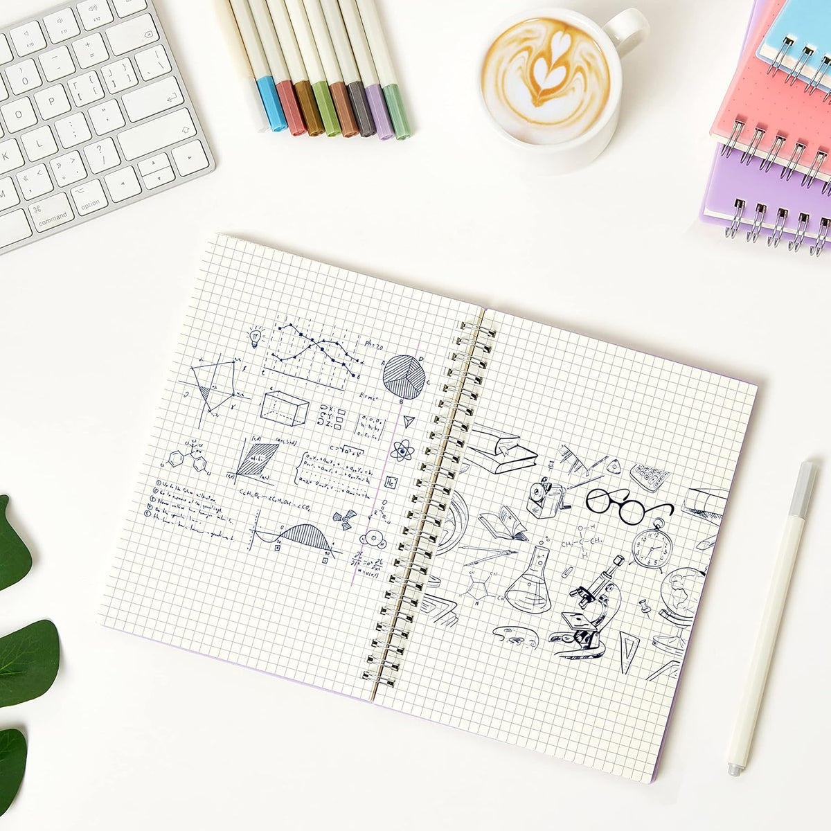 3 Pack Small Spiral Graph Notebook Mini Pocket Size 3.5"x5.5"