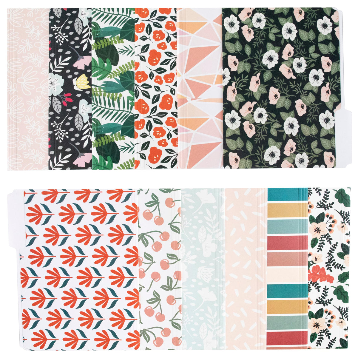 Cute Decorative File Folders, 12 Pack 3-Tab Letter Size, Boho Manila