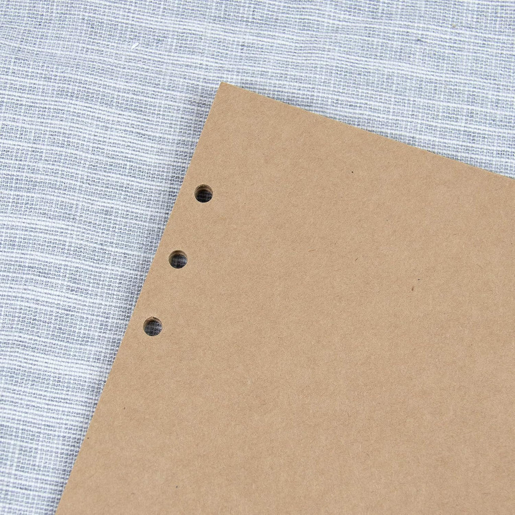 AUEAR, 3 Sets A5 Kraft Paper Divider 6 Holes Ring Index Page Tab Cards for Travel Diary