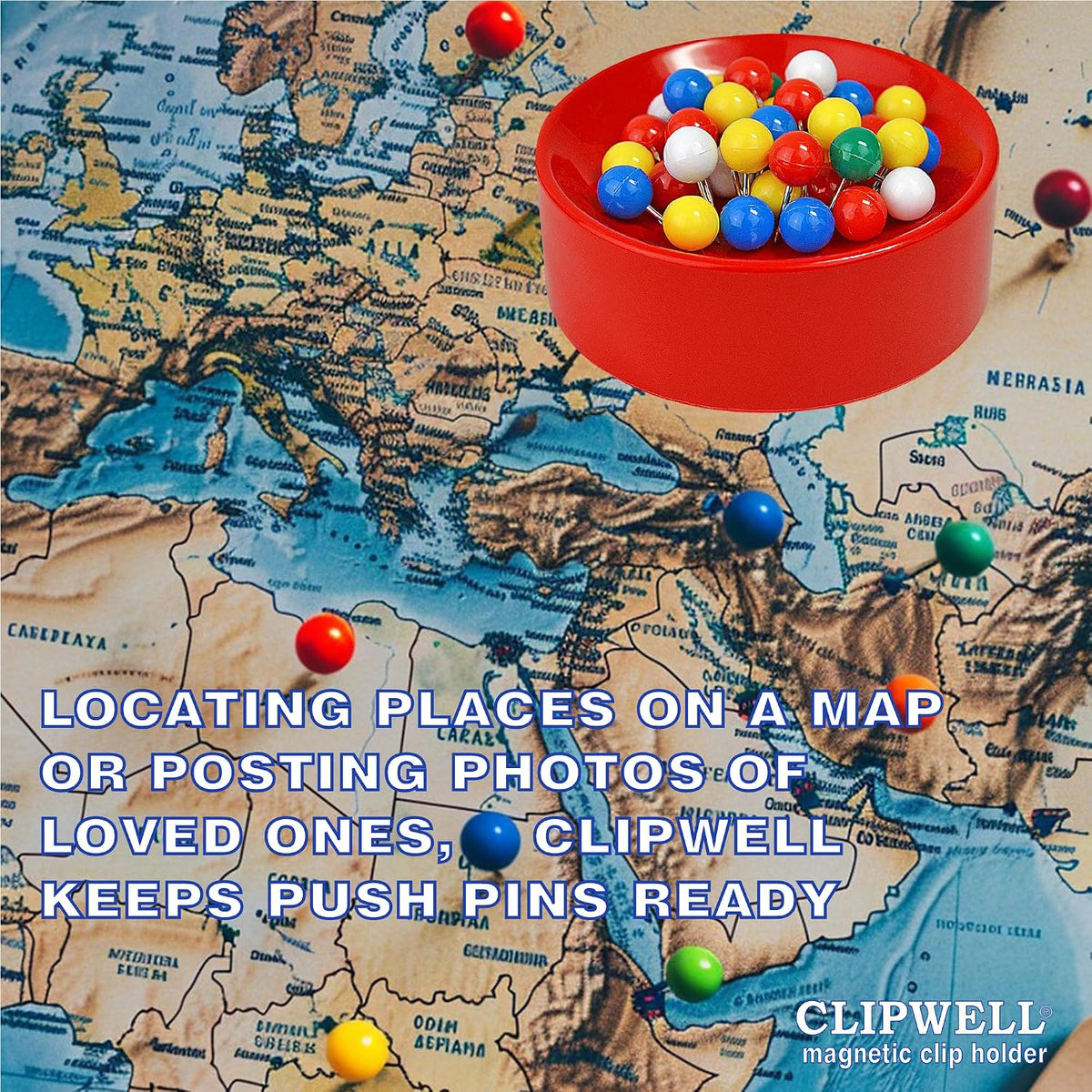 Clipwell Magnetic Paper Clip Holder - Easy Toss & Pick-Up - Holds Various Metal Parts