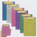6 Pcs Mini Glitter Clipboard 4 x 6 Inches, Bling Small Acrylic Clipboards Set