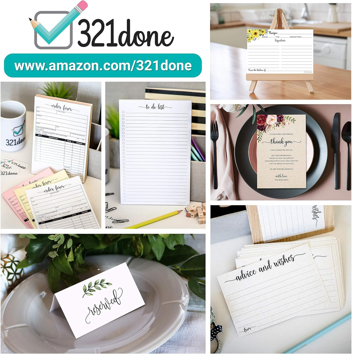 321Done Ruled Index Cards, Small 3x5, Set of 50, Red Roses on White
