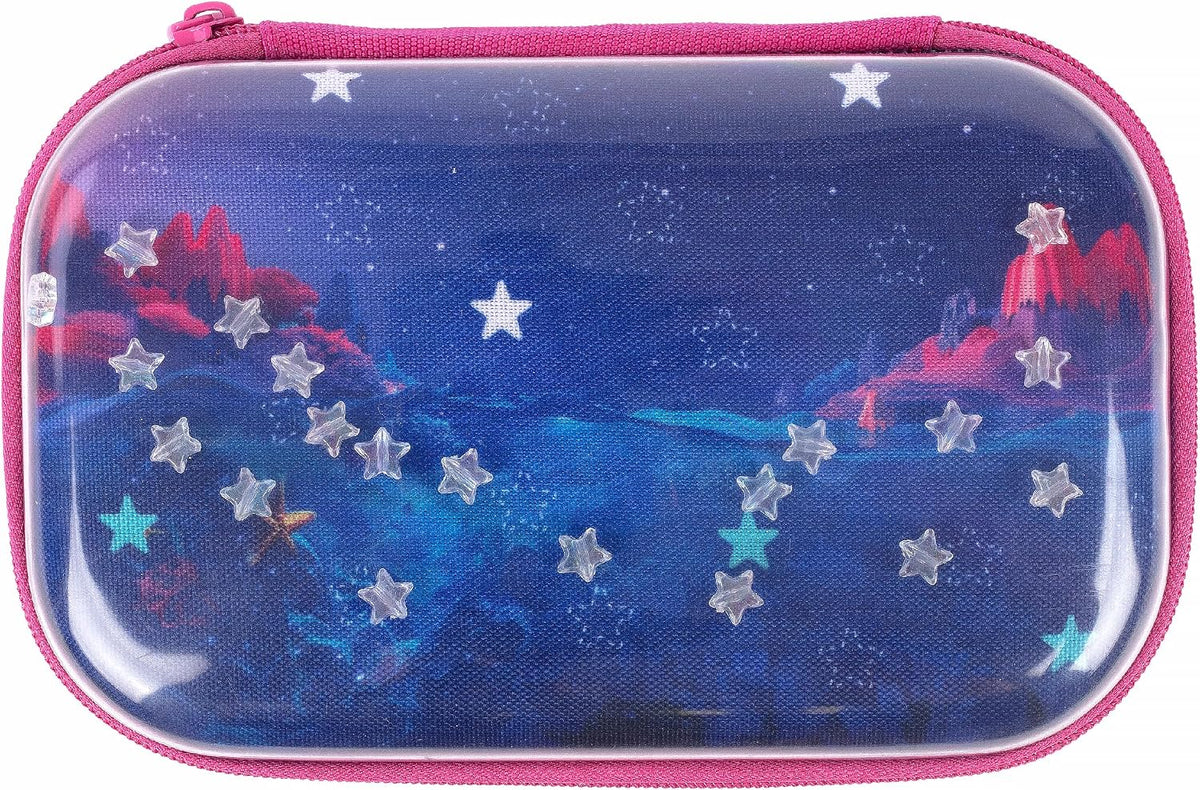 ZIPIT Clear Top Pencil Case for Girls, Durable Pencil Box for School, Stars