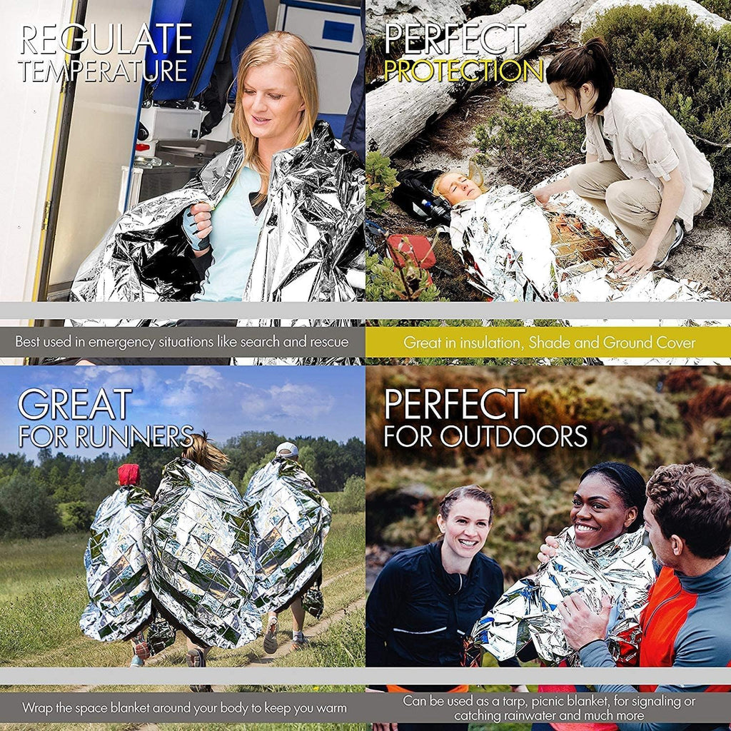 EVERLIT Survival Emergency Mylar Thermal Blankets -Space Blanket Survival kit Camping