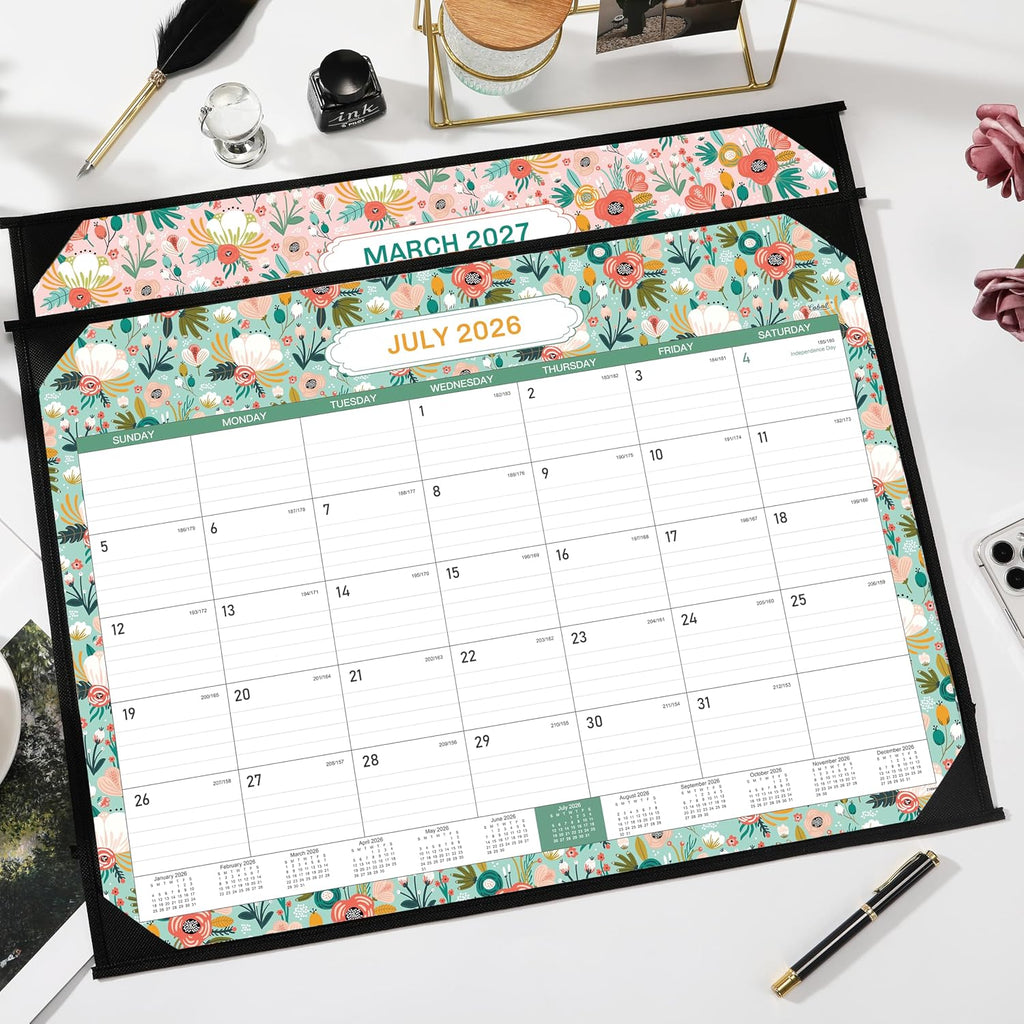Large Desk Calendar 2027 from Jul. 2026 to Dec. 2027, 22'' x 17''