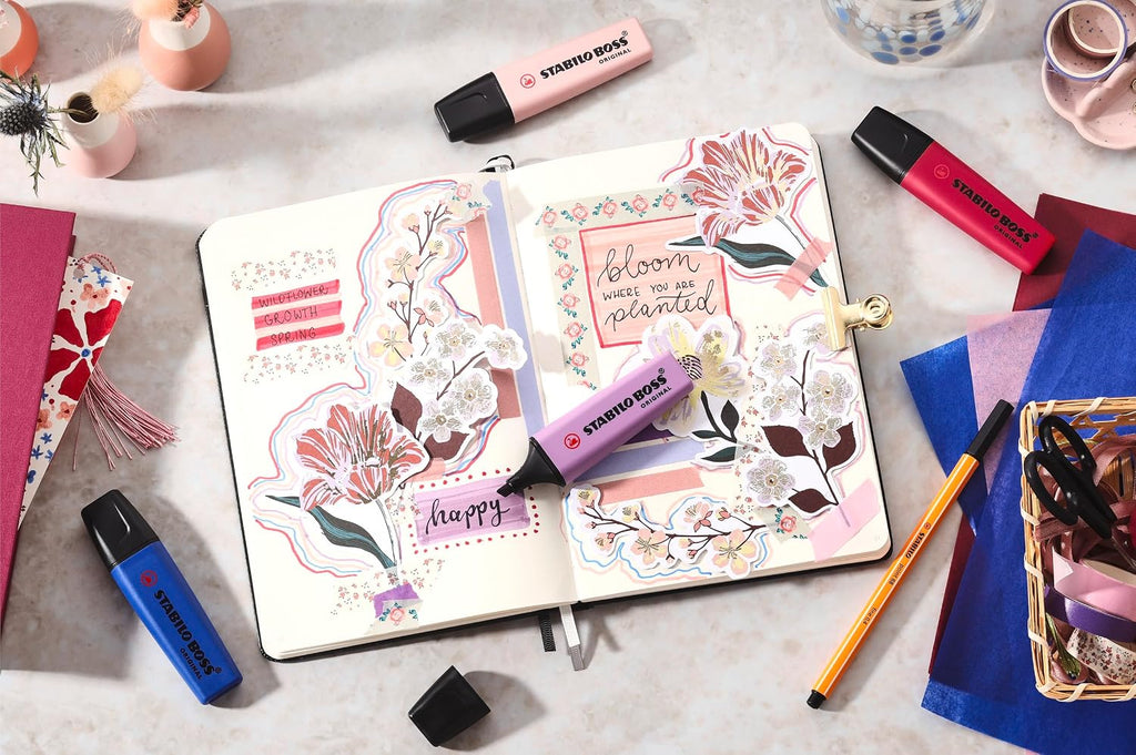 STABILO BOSS ORIGINAL NatureCOLORS Wildflowers Edition - Highlighter - Pack of 4 - Blush