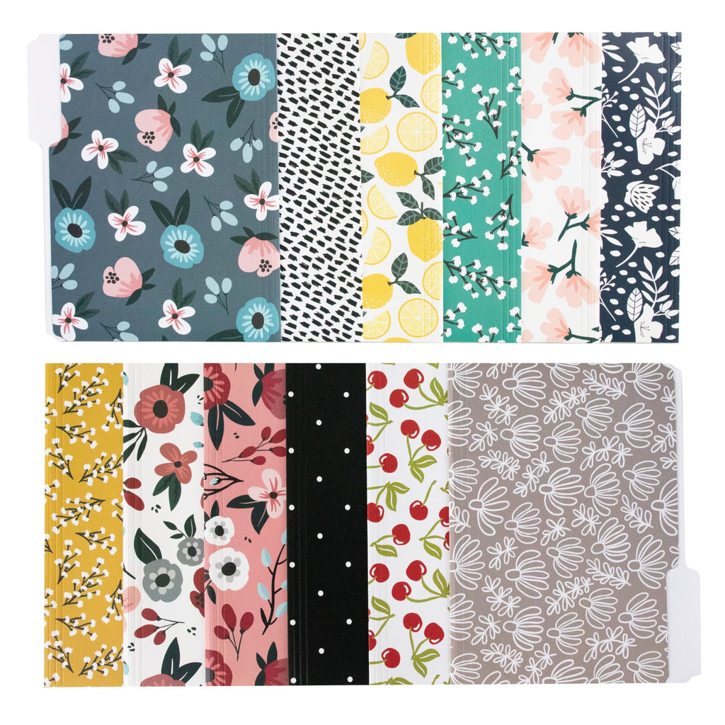 Cute Decorative File Folders, 12 Pack 3-Tab Letter Size, Boho Manila