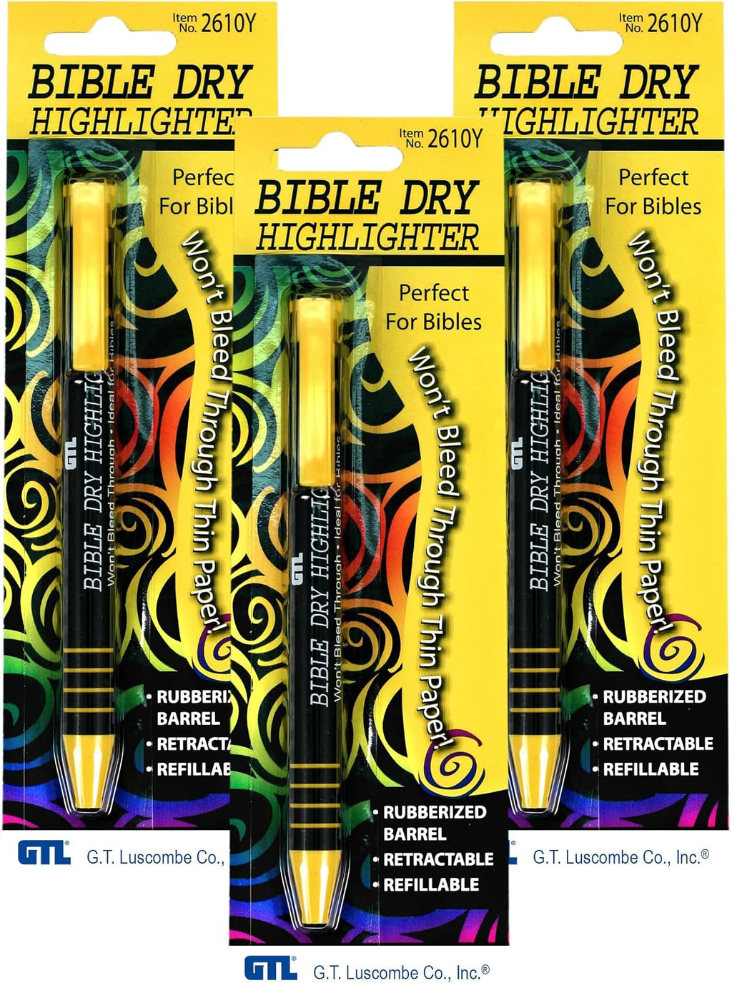 G T Luscombe Bible Dry Highlighter - Yellow Carded
