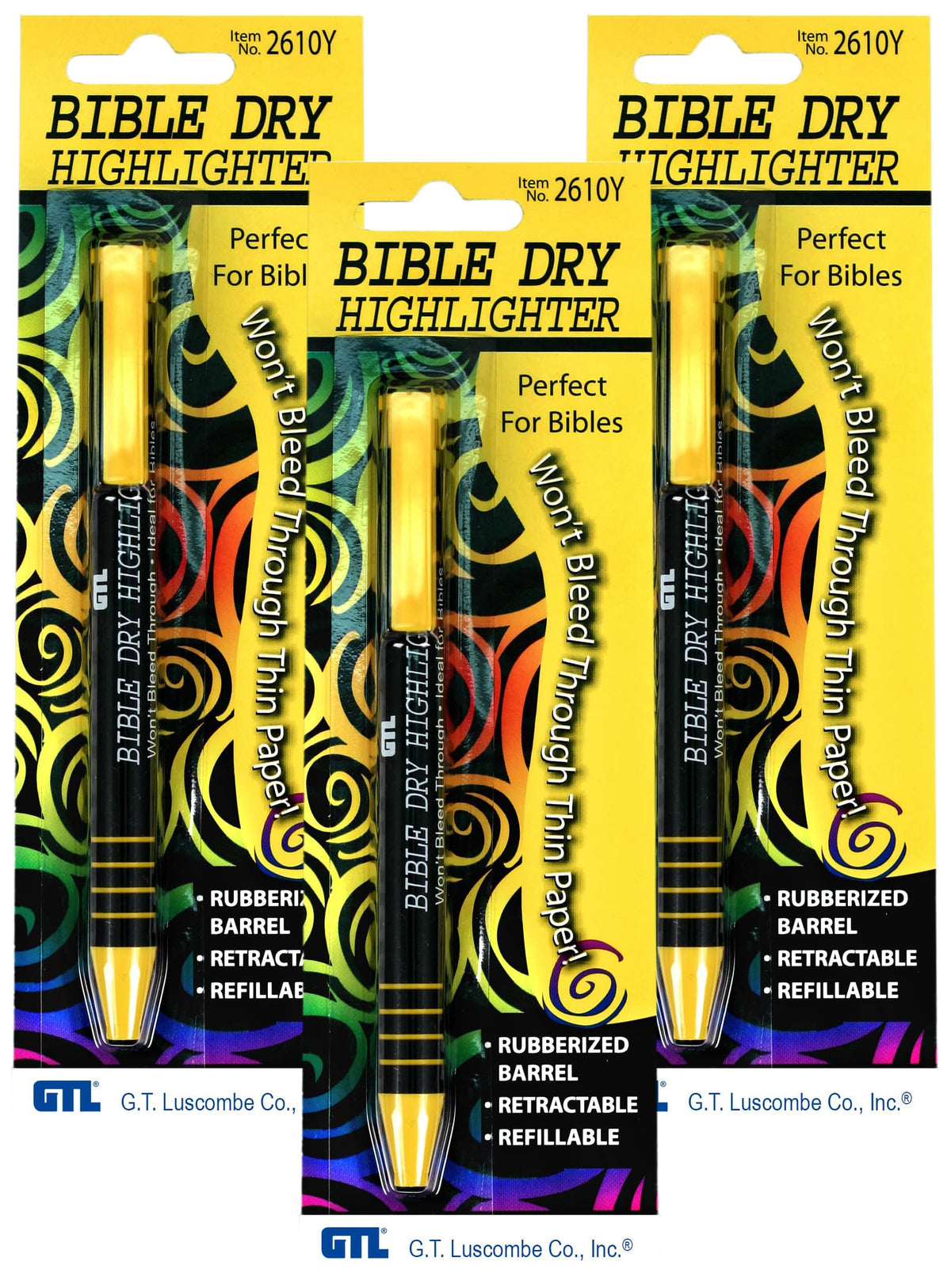 G T Luscombe Bible Dry Highlighter - Yellow Carded