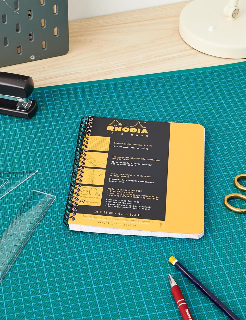 Rhodia 193428C - Spiral Notebook (Full Binding) Notebook Orange - A5+ - Small Squares
