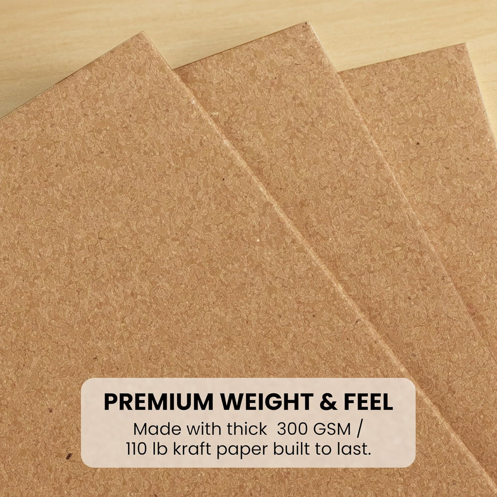 Paper Junkie 200 Pack Kraft Card Stock - 3.5 x 5 Inch Blank Cards - 300gsm Thick