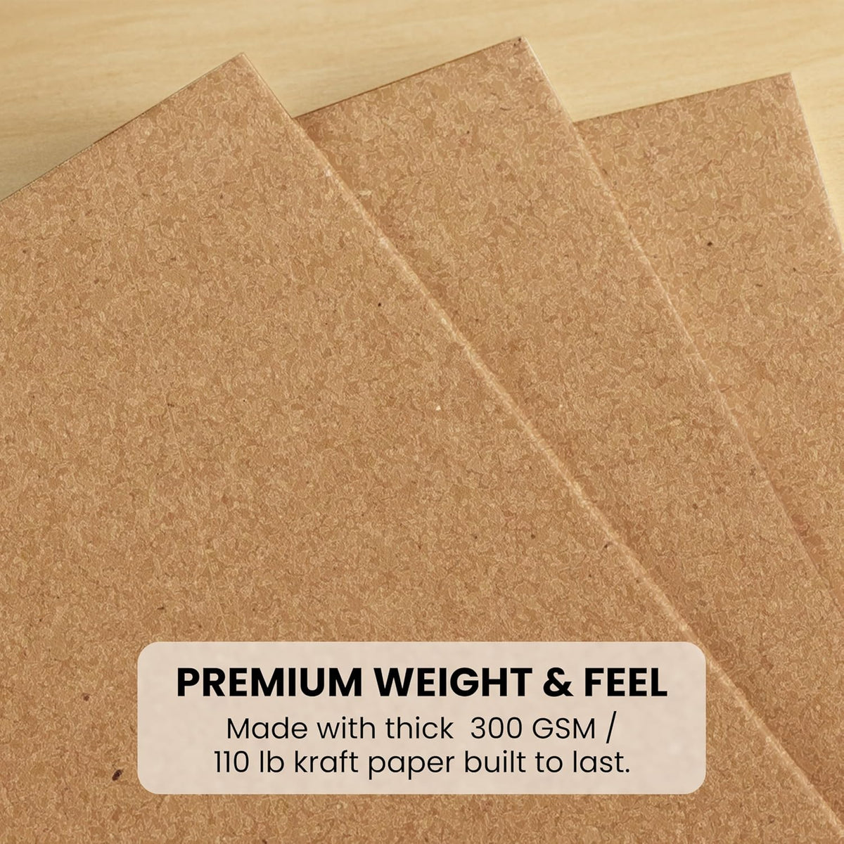 Paper Junkie 200 Pack Kraft Card Stock - 3.5 x 5 Inch Blank Cards - 300gsm Thick