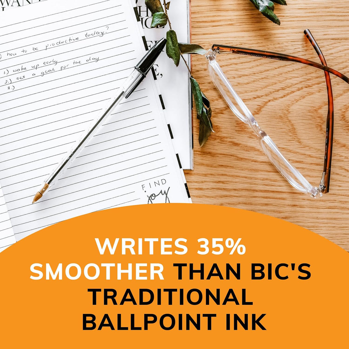 BIC Cristal Xtra Smooth Ballpoint Pen, Medium Point 1.0 mm, Easy-Glide Ink