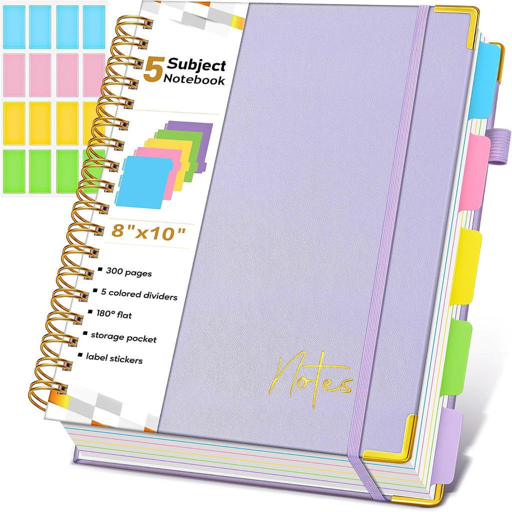 Spiral Notebook Journal with Removable Dividers Tabs