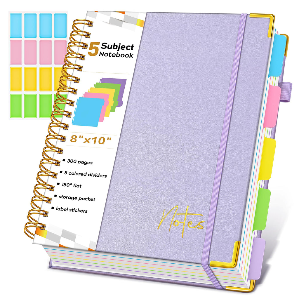 Spiral Notebook Journal with Removable Dividers Tabs