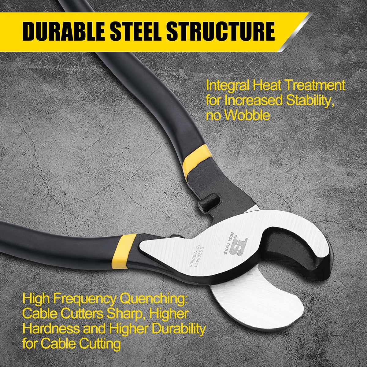 10 Inches Cable Cutter, Heavy Duty Cable Cutting, High Leverage Cutter for Aluminum