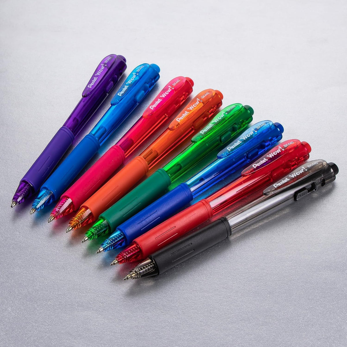 Pentel Wow! Retractable Ballpoint Pens, (1.0mm), Medium Line, Green Ink